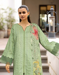 CHIKEN-KARI LAWN WITH PRINTED CHIFFON DUPATTA AND PRINTED TROUSERS