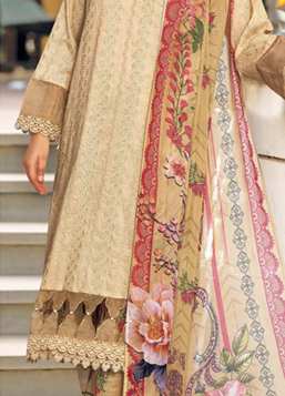 CHIKEN-KARI LAWN WITH PRINTED CHIFFON DUPATTA AND PRINTED TROUSERS