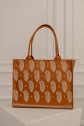 EMBROIDED LEATHER TOTE BAG