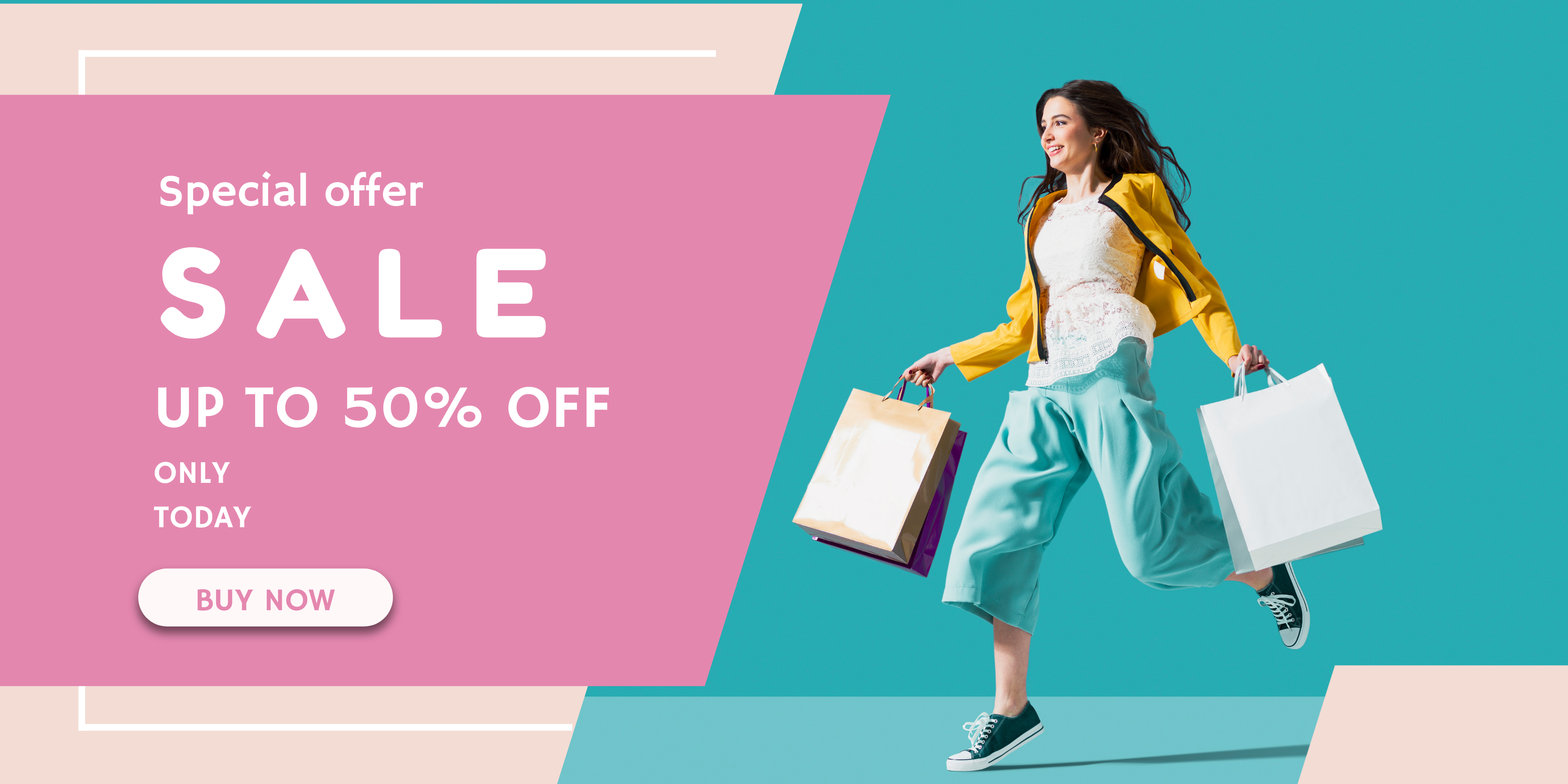 Blue Pink Modern Special Offer Sale Banner